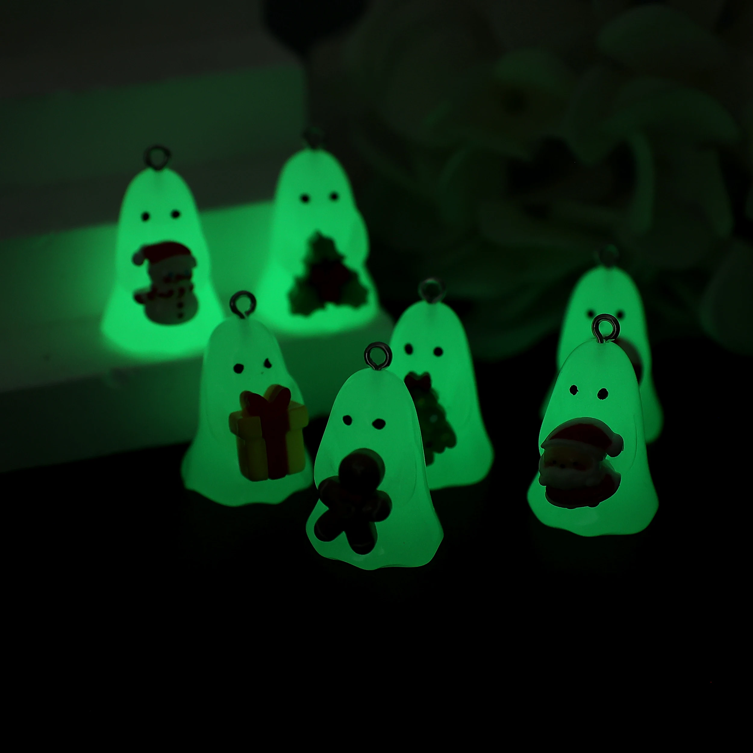 1 пара рождественских конфет 3D подарок имбирный человек светящийся в фотографиях