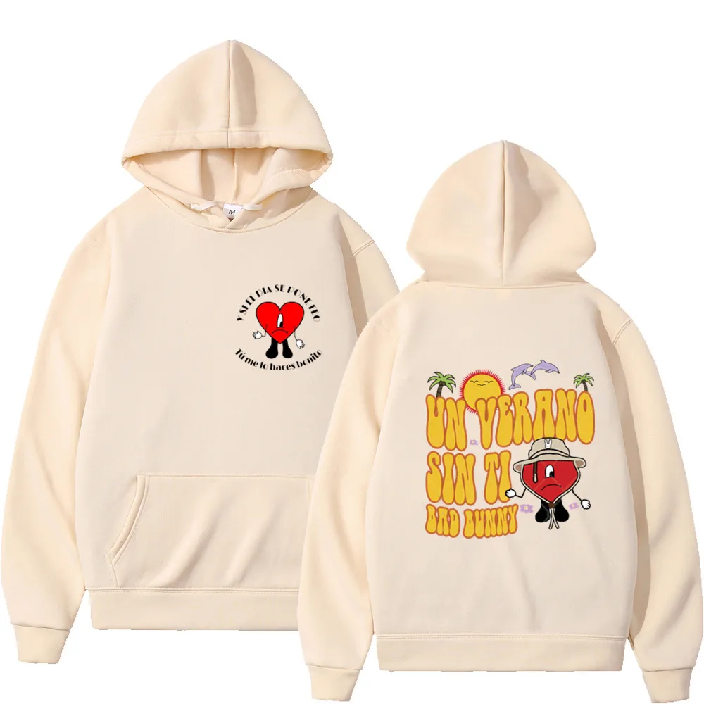 

Hot 2022 Men Hoodie Hip Hop Bad Bunny UN VERANO SIN TI Print Harajuku Fleece Pullover Male Sportswear Women Hoody Clothing Tops