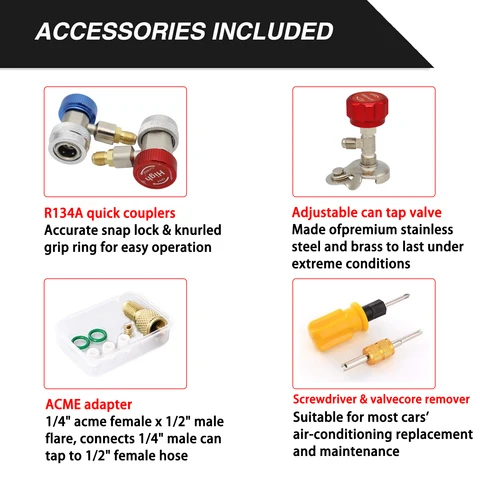 Автомобильный Кондиционер r134a семейный хладагент в комплекте с двойным манометром, запчасти для ремонта кондиционера