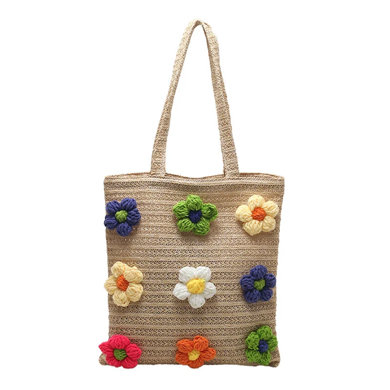 

Пляжные Сумки-тоуты, милые дамские сумочки с цветами, подходящие ко всему трендовые вместительные повседневные сумки на плечо для покупок 2023 M300