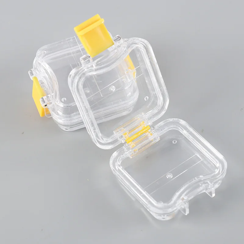 

Dental False Teeth Storage Box with Hanging Net Container Artificial Tooth Organizer Transparent Tooth Box Denture Bath Box Case
