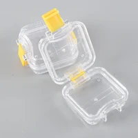 dental false teeth storage box with hanging net container artificial tooth organizer transparent tooth box denture bath box case