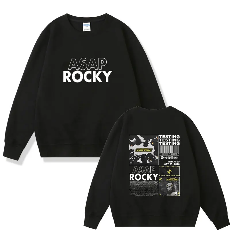 

Rapper Asap Rocky Testing Album Print Sweatshirt Men Women Hip Hop Tracksuit Male Fashion Streetwear Unisex O-neck Sweatshirts