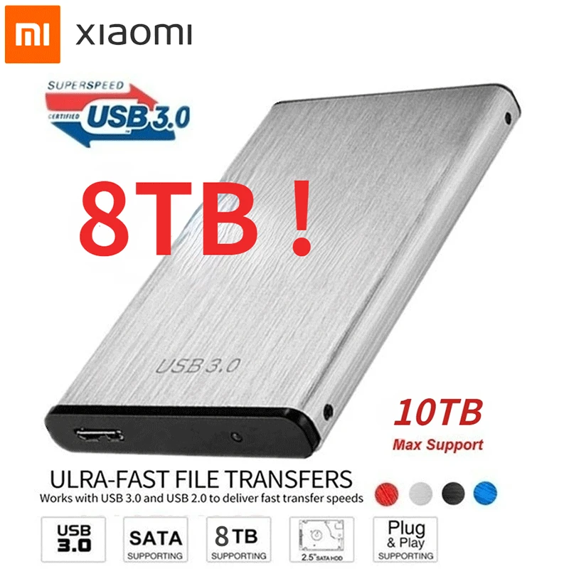 2022 XIAOMI высокоскоростной внешний жесткий диск на ТБ 4 8 USB3.0 SSD 2 5 дюйма 1 устройства