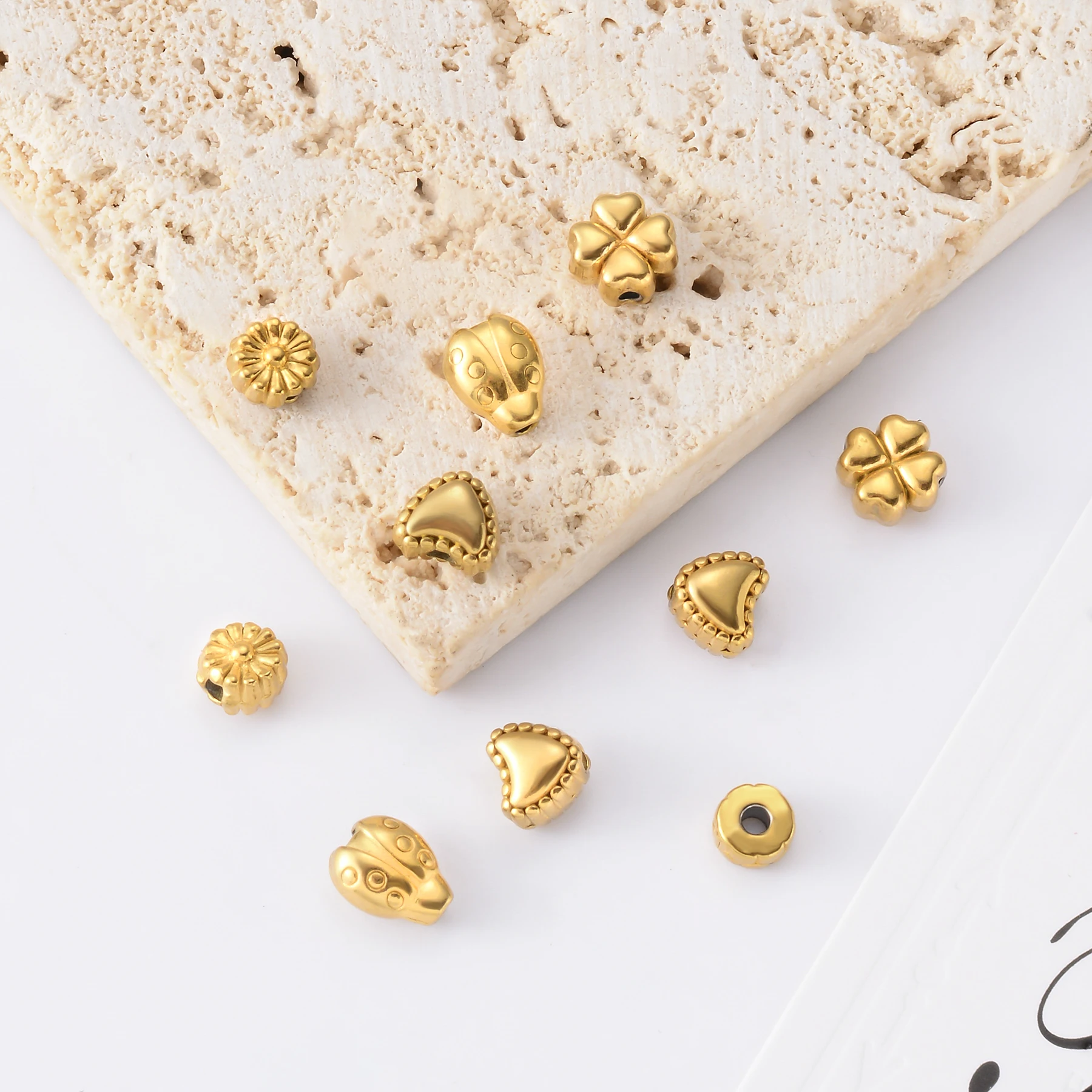 Круглые бусины-разделители из нержавеющей стали 5 шт