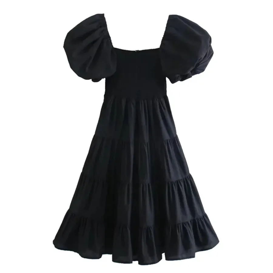 

Elmsk 2022 модное элегантное черное платье во французском стиле индийское фольклорное винтажное вечерние с пышными рукавами и квадратным ворот...