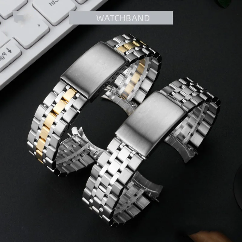 Stainless Steel Strap bracelet  For Tudor Princes 13 17mm 19 20mm Folding Buckle Men's Women's Solid Curved End Metal Watchband