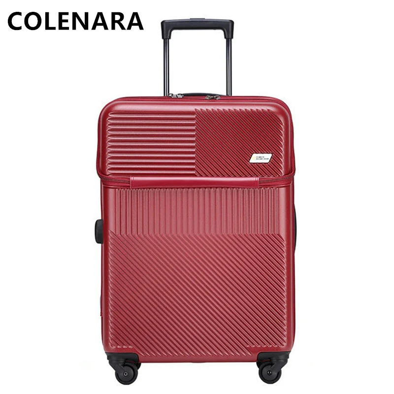 COLENARA Suitcase New Boys Trolley Bags Girls Open Before The Silent Multifunctional Boarding Boxes with Wheels Rolling Luggage