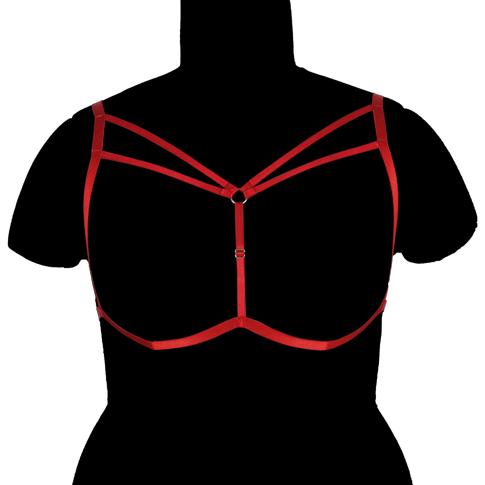 

Women Bondage Red Body Harness Chest Elastic Suspender Belt Garter Corset Festival Rave Wear Exotic Fetish Lingerie Belt