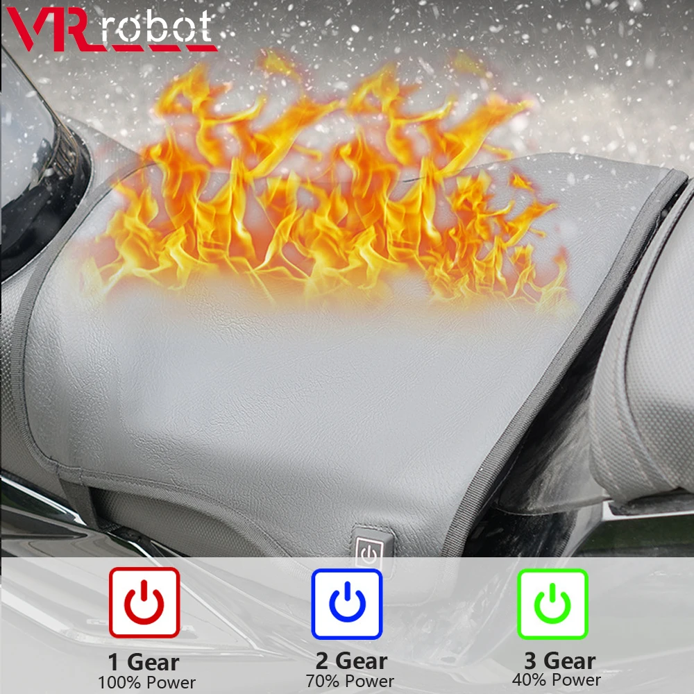 

VR Robot 12V подушка для сиденья мотоцикла, водонепроницаемый коврик для электрического нагревателя, 3-зубчатая Крышка для контроля температуры с выключателем