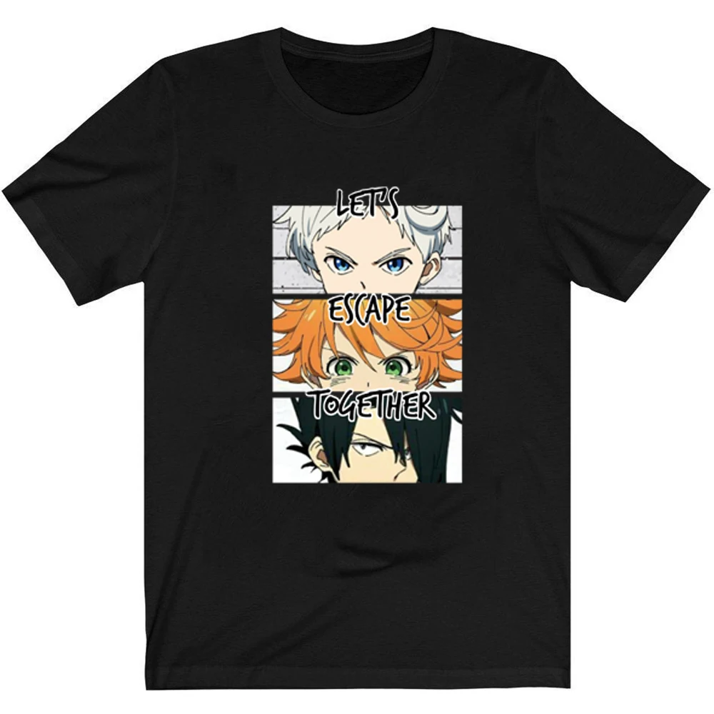 

Футболка унисекс с рисунком аниме «обещал неверland», модные повседневные топы с коротким рукавом для мужчин и женщин, в стиле Харадзюку