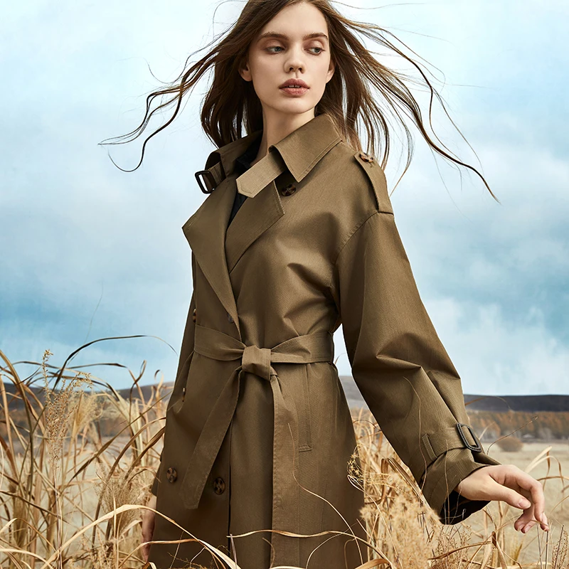 Женский Повседневный тренчкот JAZZEVAR свободный двубортный винтажный с эффектом