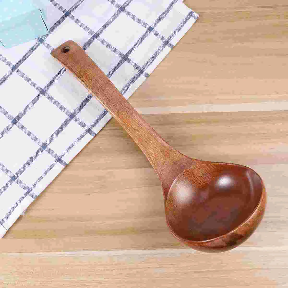 

Spoon Wooden Wood Soup Ladle Take Natural Flatware Spatula Hard Dinnerware Kitchen Utensils Cooking Porridge Large Handmadeanti