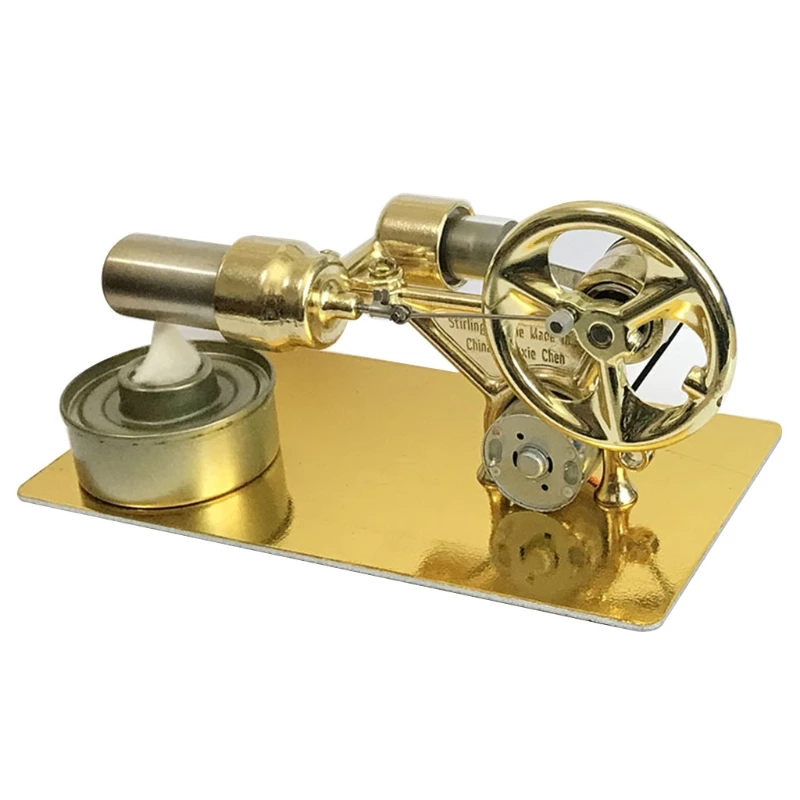 Hot Air All Metal Stirling Engine Motor Power Generator LED Air Stirling Engine