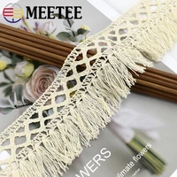 8meters meetee 6 5cm white cotton tassel fringe lace fabric trim ribbon diy handmade hometextile garment skirt sewing material