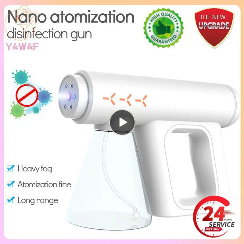 

New Upgrade 300ML Disinfectant Sprayer Handheld Blue-Ray Nano Steam Sterilization Nebulizers Spray Gun For People Body Skin Care