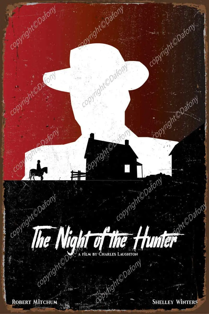 Ночь охотника Винтаж жестяная вывеска металлическая табличка Стена ретро