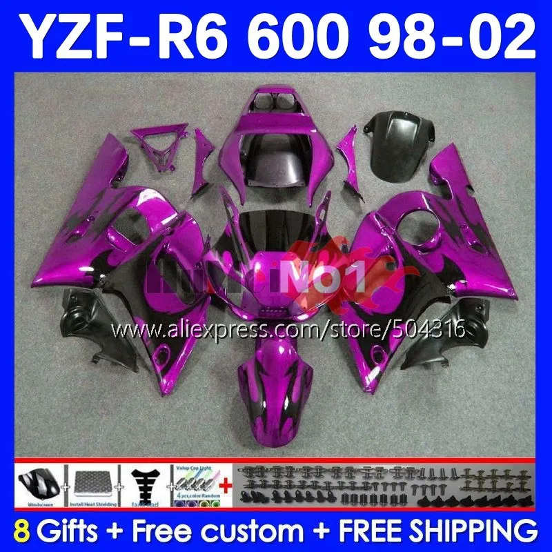 

Body For YAMAHA YZF-R6 YZF R6 R 6 600 YZF600 4No.43 YZFR6 98 99 00 01 02 YZF-600 1998 1999 2000 2001 2002 Fairings rose flames