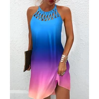 4 styles summer women dress ninimour ombre hollow out sleeveless casual dress loungewear mini tank vest dress holiday sexy robes