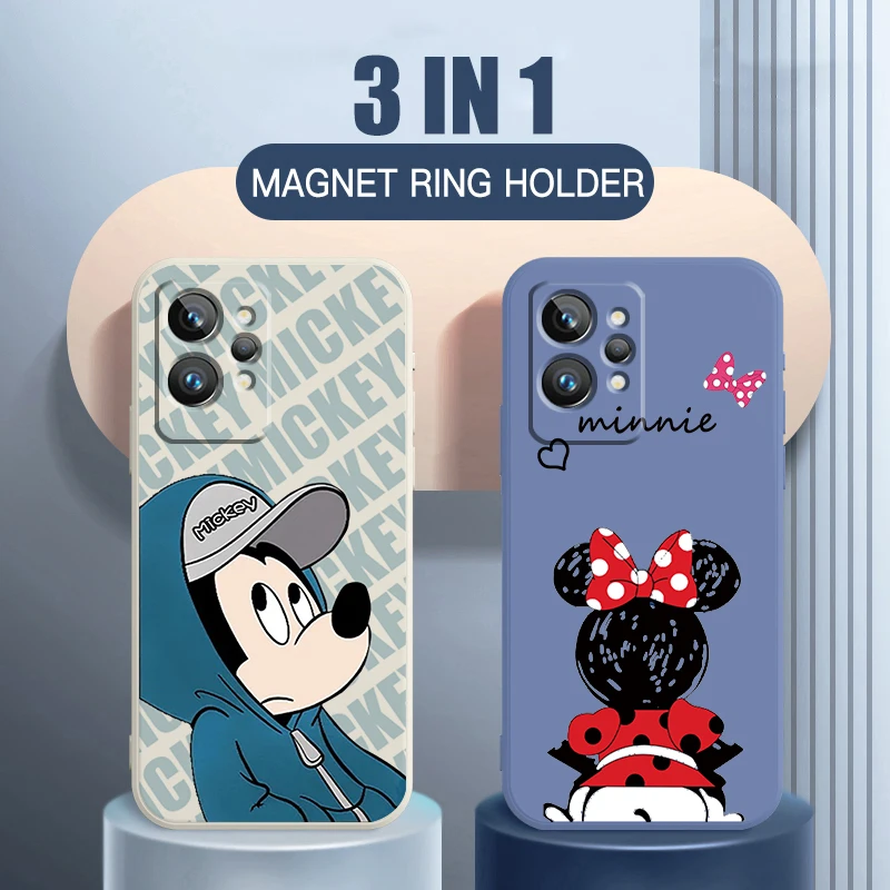 

Phone Case For OPPO Realme Q3S Q5i 50A 50i C21Y C11 GT Neo3 Neo2 9 9i 8 8i 7 Pro Plus Fashion Mickey Minnie Mouse Liquid Rope