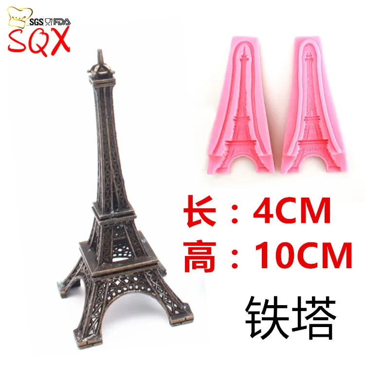 

3D Eiffel Tower Paris silicone fondant mold for cake decoration/ gum paste chocolate mould cake decorating tools SQ1695
