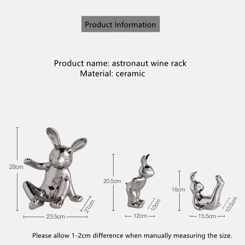 Винная стойка в скандинавском стиле с милым Кроликом настольное украшение