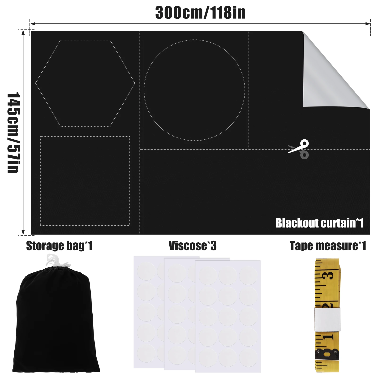 Портативная светоблокирующая завеса 118x57 дюймов многоцелевой затемняющий затвор