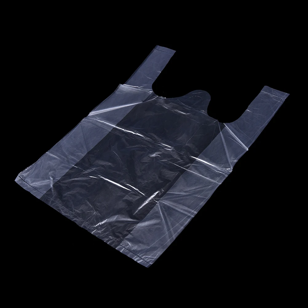 

46pcs White Plastic Carrier Shopping Hand Bag Packaging Bags 15x23cm