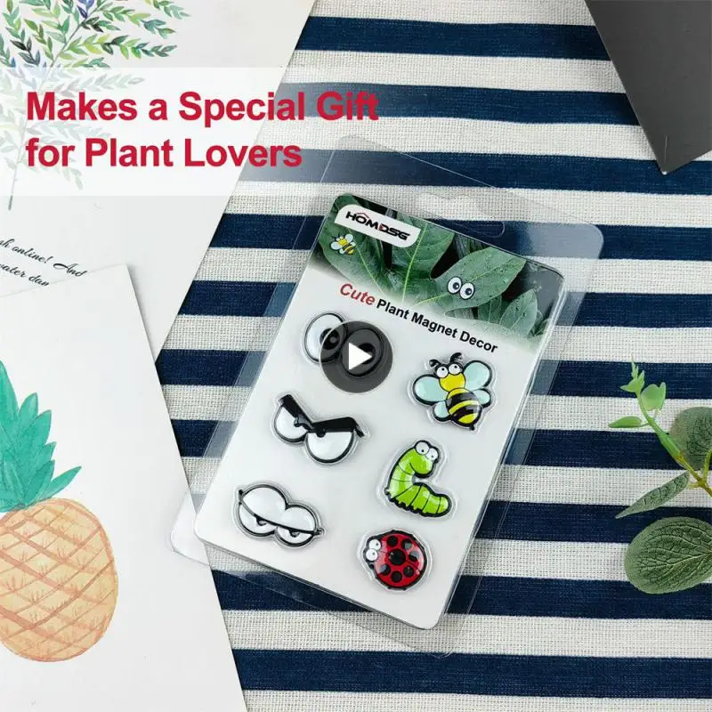 

Water Proof Lovely Plant Leaves Potted Plant Unique Gift Material Safety Light Weight Plant Lovers Magnet Decoration Eye Insect