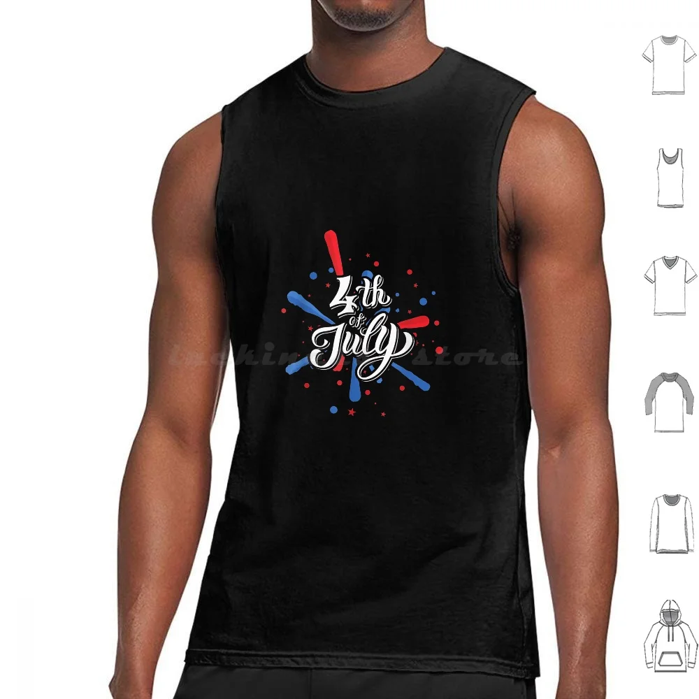 

Fourth Of July Proud Patriotic Fireworks Usa United States Tank Tops Vest Sleeveless Flag July 4Th American Usa Patriotic Of