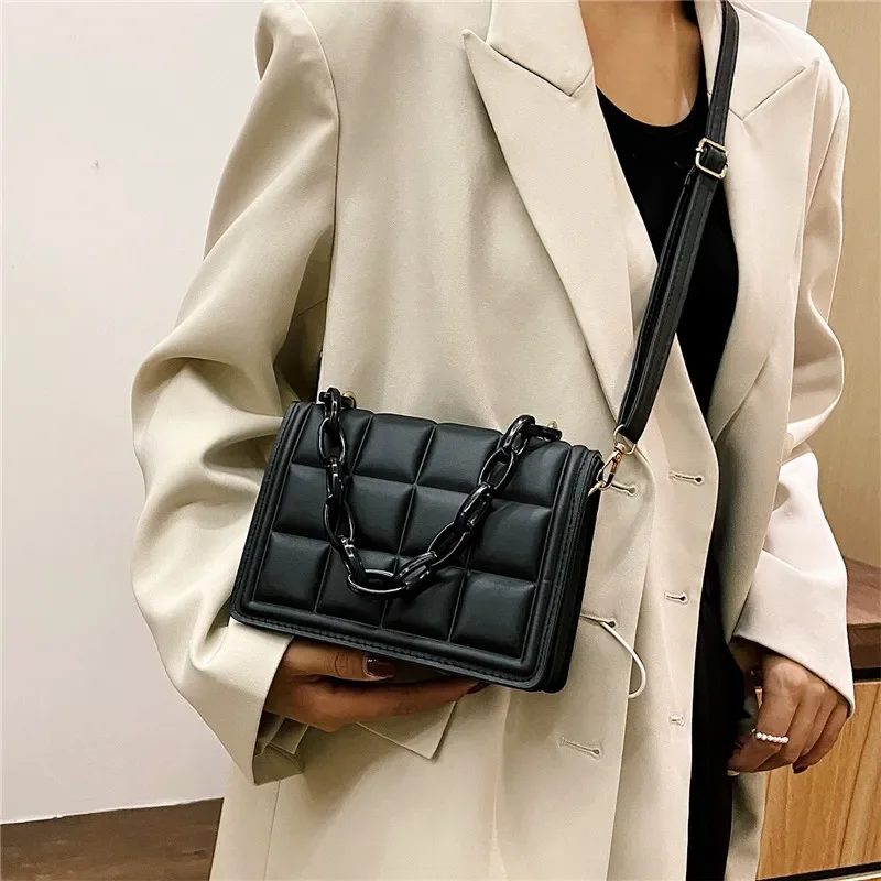 

Trendy Plaid Women Shoulder Bag Fashion Chain Crossbody Bag Embossed Flap Mini Handbags For Women Purses Mini Crossbody Bag