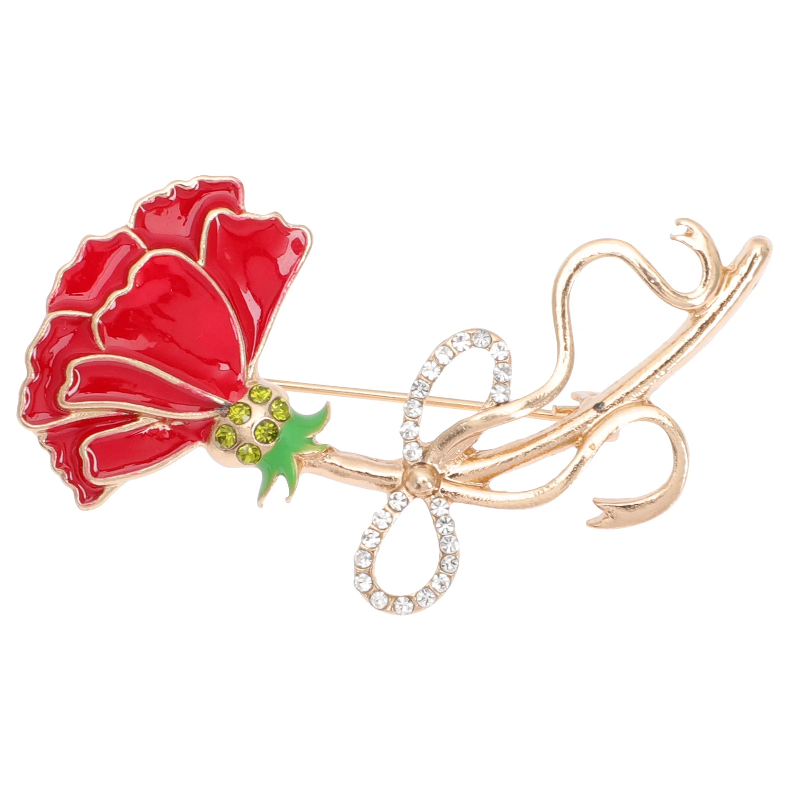 

Brooch Flower Pin Rhinestone Bridal Crystalwedding Lapelscarf Metal Ornament Retro Clothes Brooches Carnation Enamel
