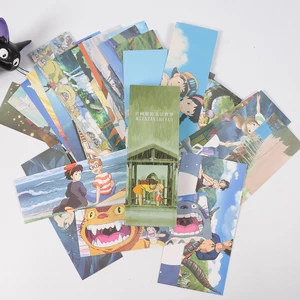 30 шт. мультяшная Закладка Хаяо Миядзаки Kawaii Totoro бумажный держатель для страниц закладки для книг карточка для сообщений школьные принадлежности канцелярские принадлежности