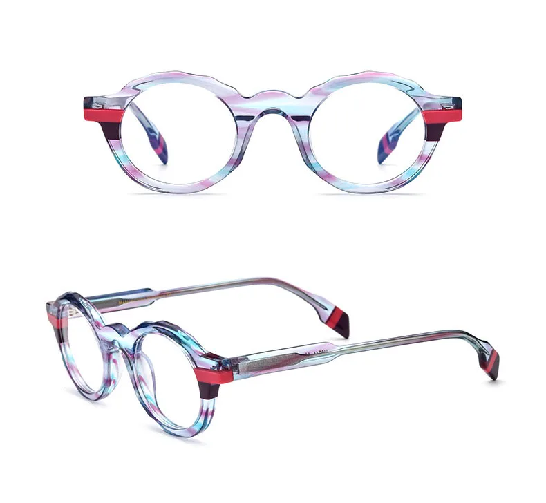 

High Quality Acetate Round New Vinatge Optical eyewear Color Matching Prescription Glasses Women Men Reading Eyeglass Frames