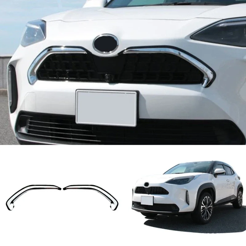 

Для Toyota Yaris Cross 2020 2021, черный ABS, автомобильный передний бампер, решетка, полосы, накладки, передняя сетка, отделка, внешние аксессуары