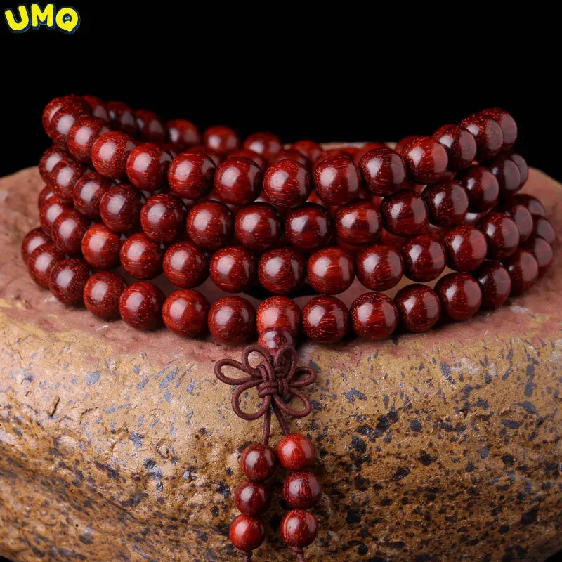

Lobular Red Sandalwood Buddha Beads Bracelet 6mm 8mm Buddha Beads Along the Grain Red Sandalwood 108 Beads Red Sandalwood Buddha