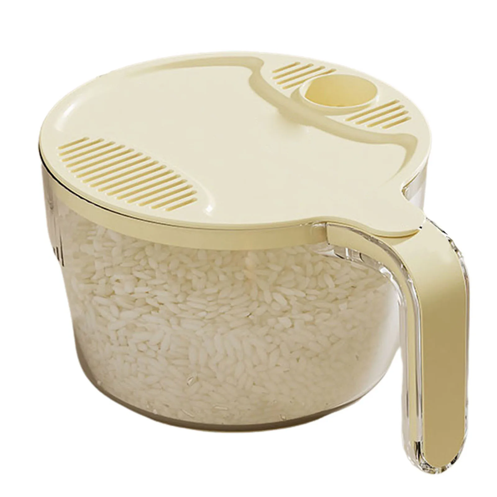 

1PCS Plastic Washing Rice Bean Sieve Hands-free Kitchen Quick Rice Cleaning Tool Portable Machine Washing Rice Sieve