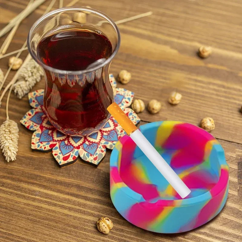 Силиконовая пепельница для сигарет резиновый поднос креативная круглая