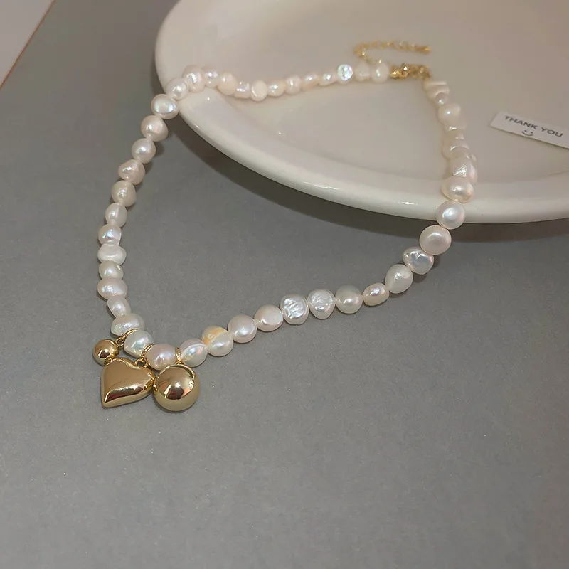 100% натуральный пресноводный жемчуг 14 К позолота романтическое любовное Сердце