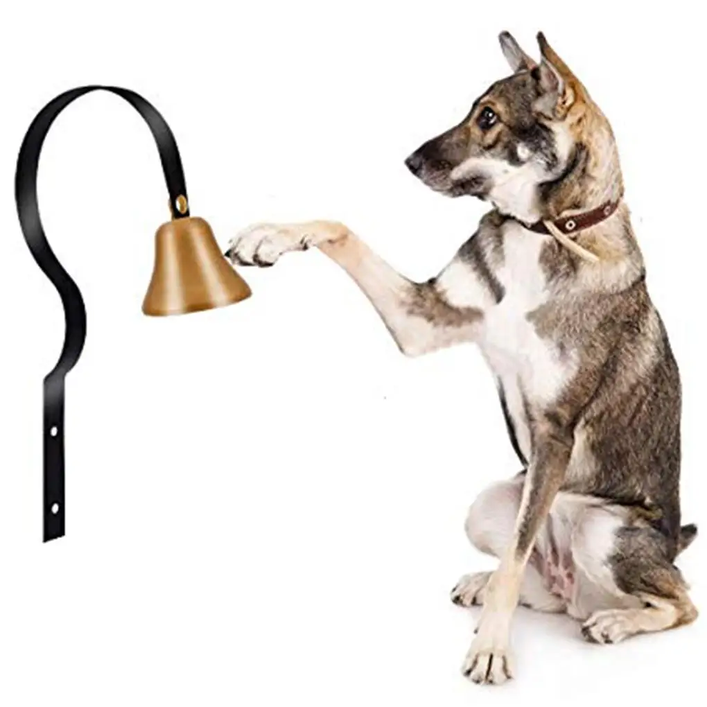 

Retro Dog Door Hanging Bell Door Entrance Alarm Mini Alloy Plated Pet Bell Doorbell Chime For Home