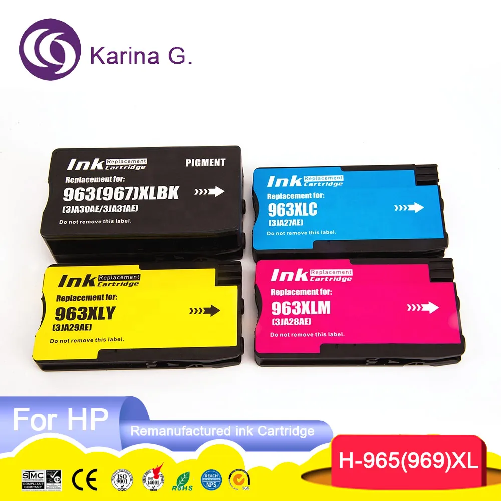 Price 965XL 969XL 965 969 xlリサイクルカラーインクジェットインク用HP965 hp officejetのプロ9010 9015 9026 9027 9028プリンタ