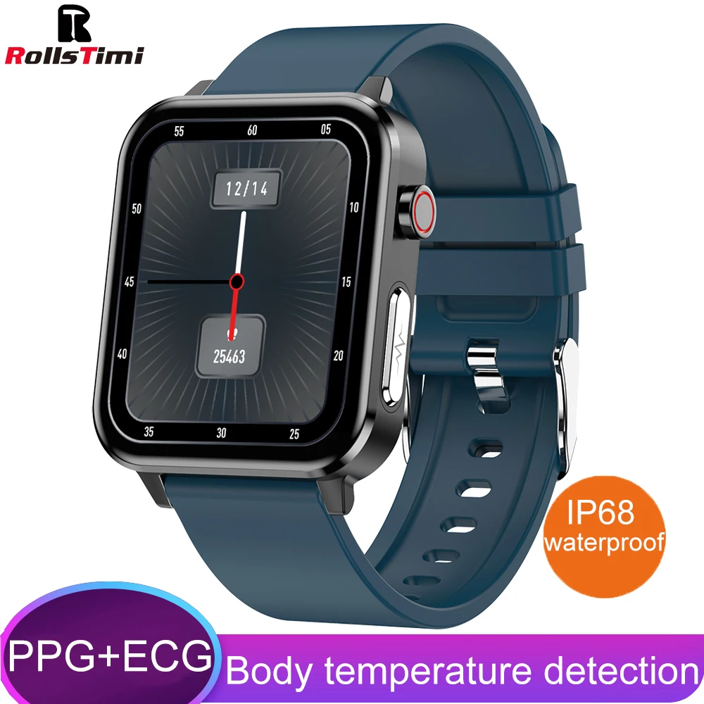 

Rollstimi New Smart Watch Bluetooth Phone Men Lady Heart Rate Blood Pressure Monitor ECG Fitness Bracelet Sport Waterproof watch
