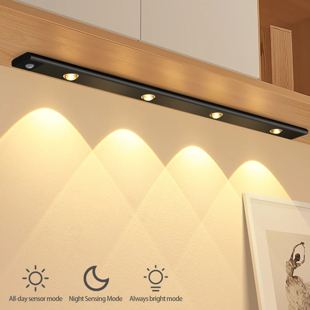 

Ultra Thin Motion Sensor Light USB Wireless Wine Cabinet Display Lighing Bedroom Bedside Lamp Wardrobe Night Sensor Lighting