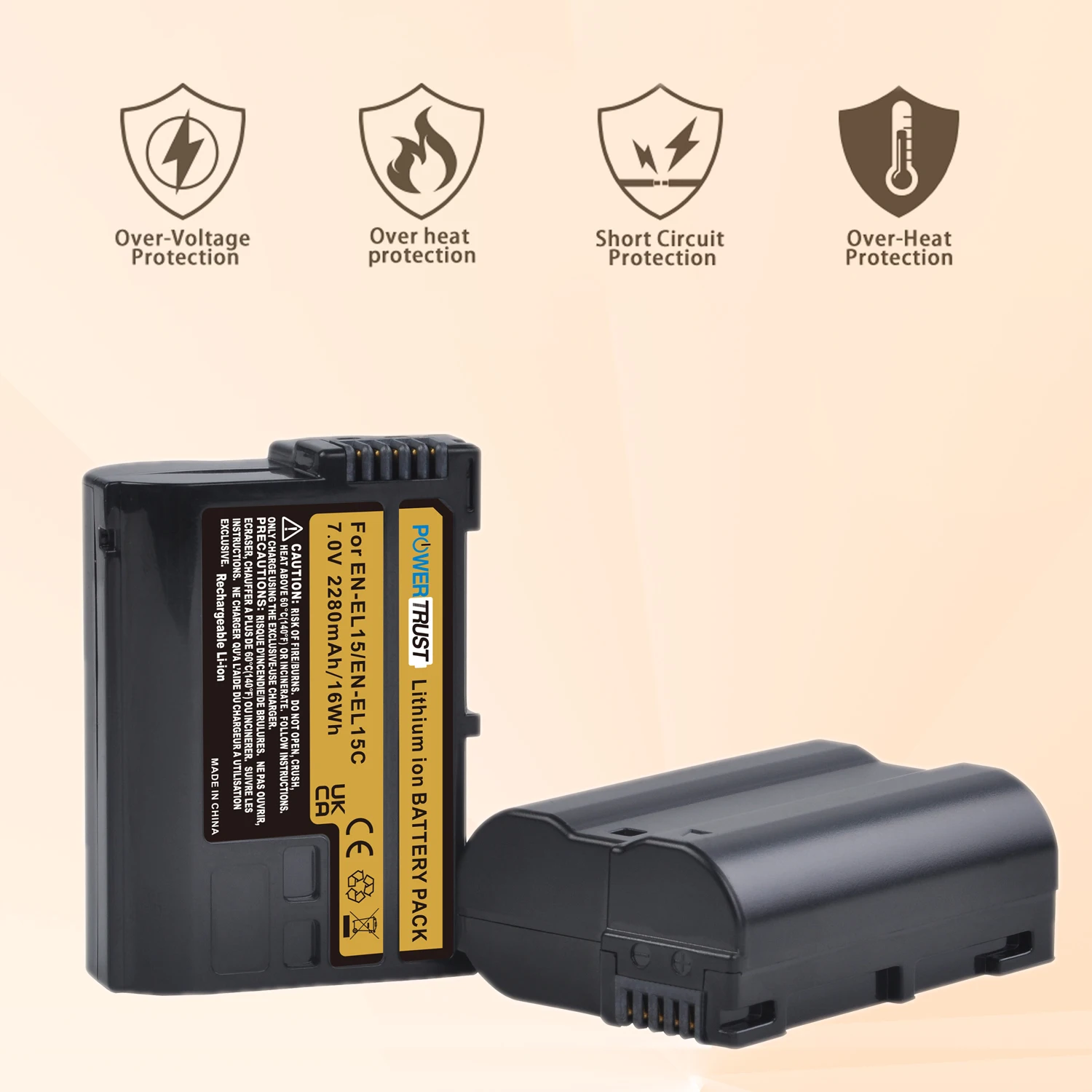 Аккумулятор для Nikon Z5 Z6 II/ III D800 D810 D850 D500 D600 D610 D7000 D7100 D7200 D7500 2280 мАч