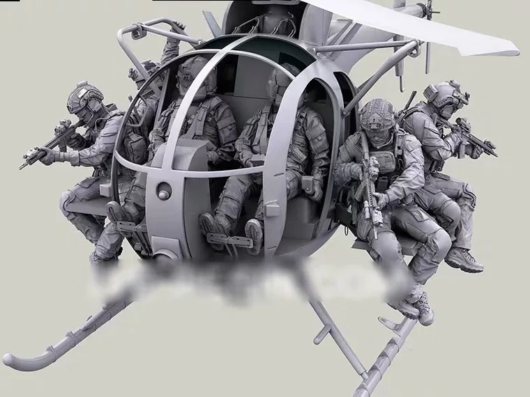 S Modern Us Army Helicopter Crew 6 Figures Unassambled Unpainted