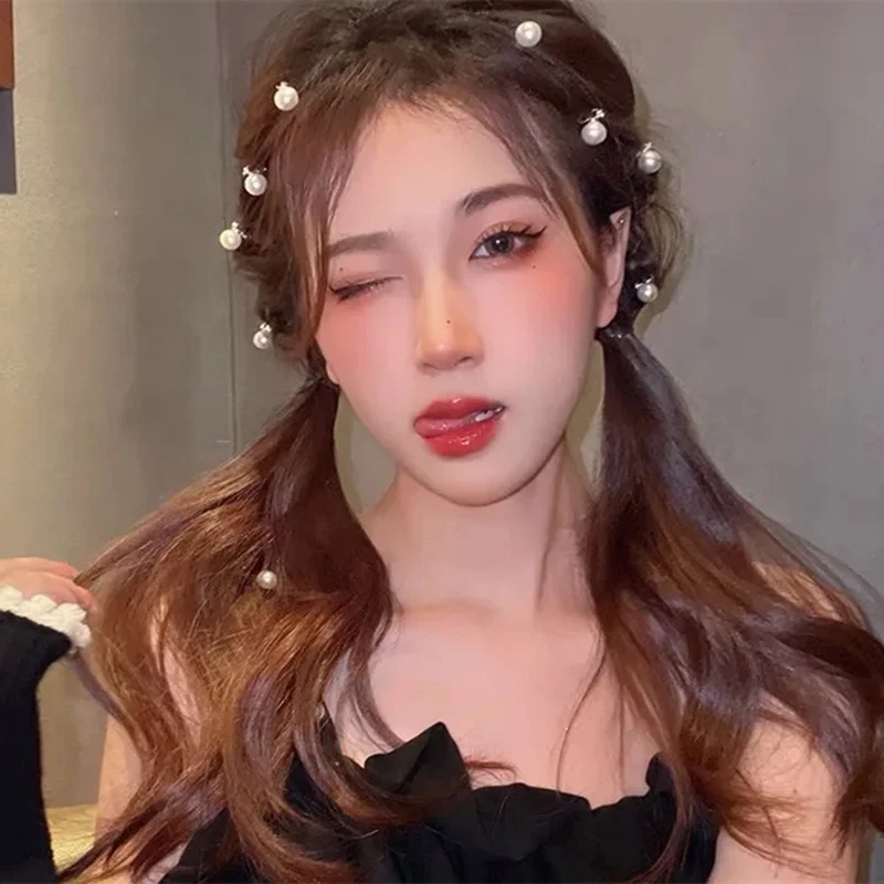 XIKH игривая Милая жемчужная Пряжка для волос вязаные мини аксессуары женские