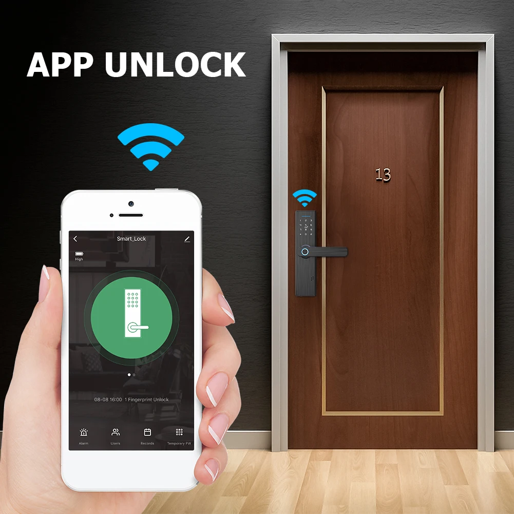 

Multiple Unlocking WiFi Tuya Fingerprint Lock Aluminum Alloy Anti-theft Security Intelligent Smart Lock for Home Hotel Apartment