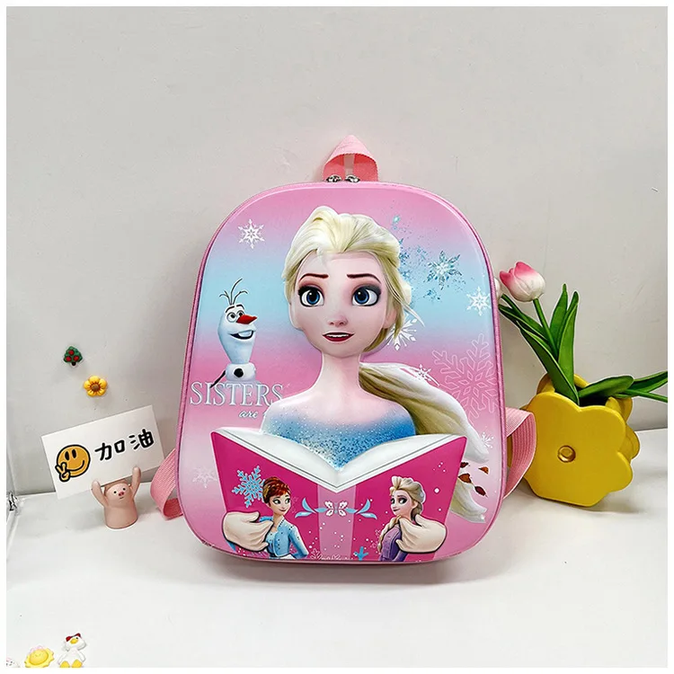 Disney Bag Children's Backpack Hard Shell Schoolbag Children's Schoolbag Elsa Princess Kindergarten Baby Load Relief Schoolbag