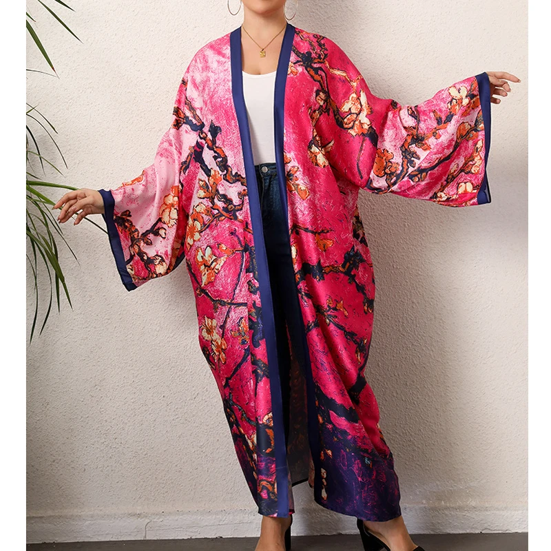 

2023 New Printed Beach Cover Up Women Bikini Cover Up Long Loose Beach Blouse Female Swimsuit Outer Blouse Ladies