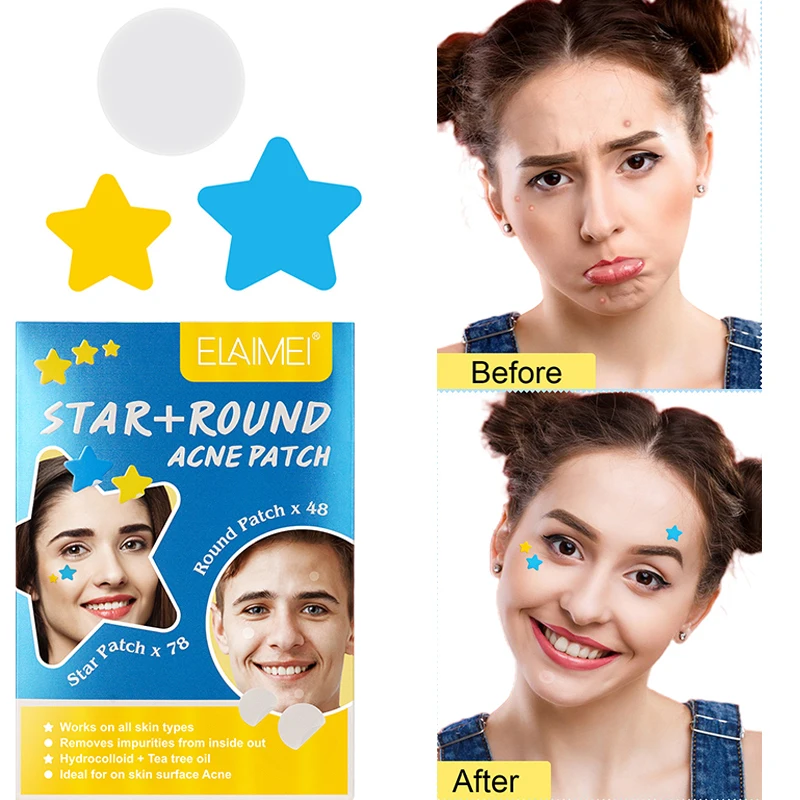 

126pcs Invisible Acne Removal Pimple Patch Round Star Heart Beauty Acne Tools Pimple Acne Concealer Face Spot Scar Care Stickers